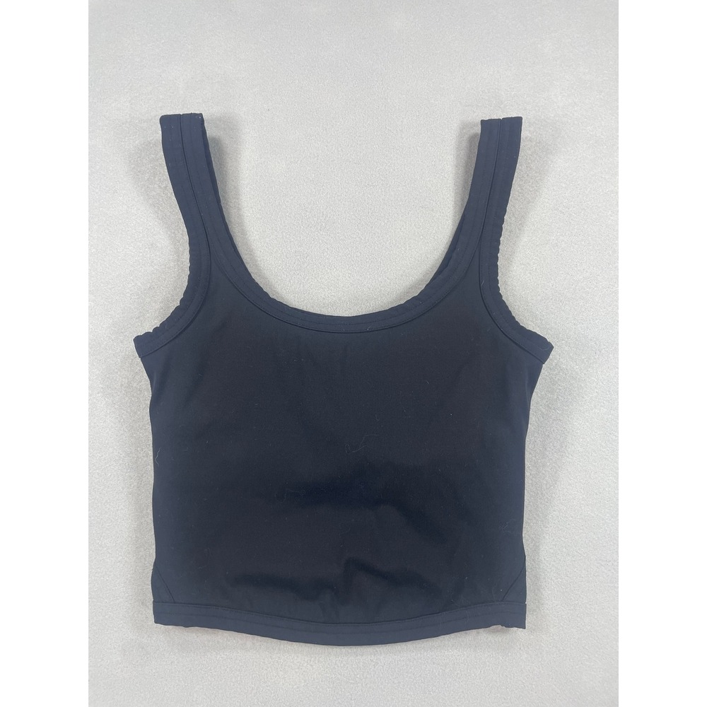 X by Gottex Womens Black Scoop Neck Crop Tank Top Activewear XS